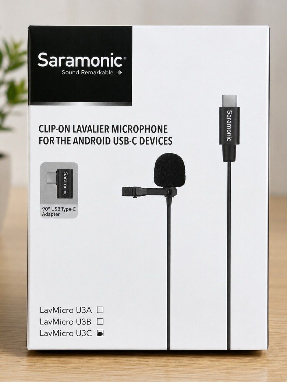 Black Clip-On Lavalier Microphone for USB-C Devices